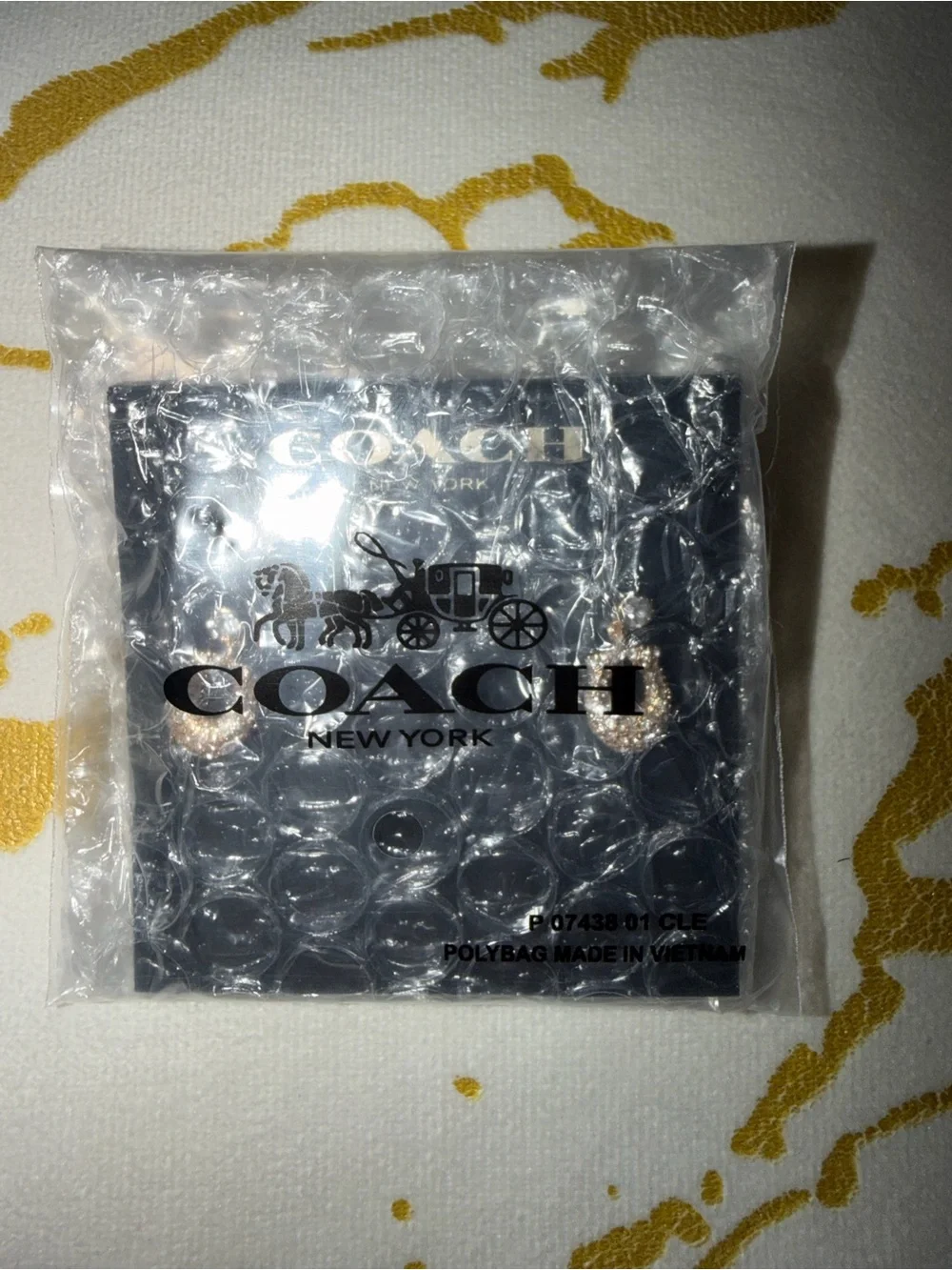 COACH Signature Pavé Earrings Plated Brassglass